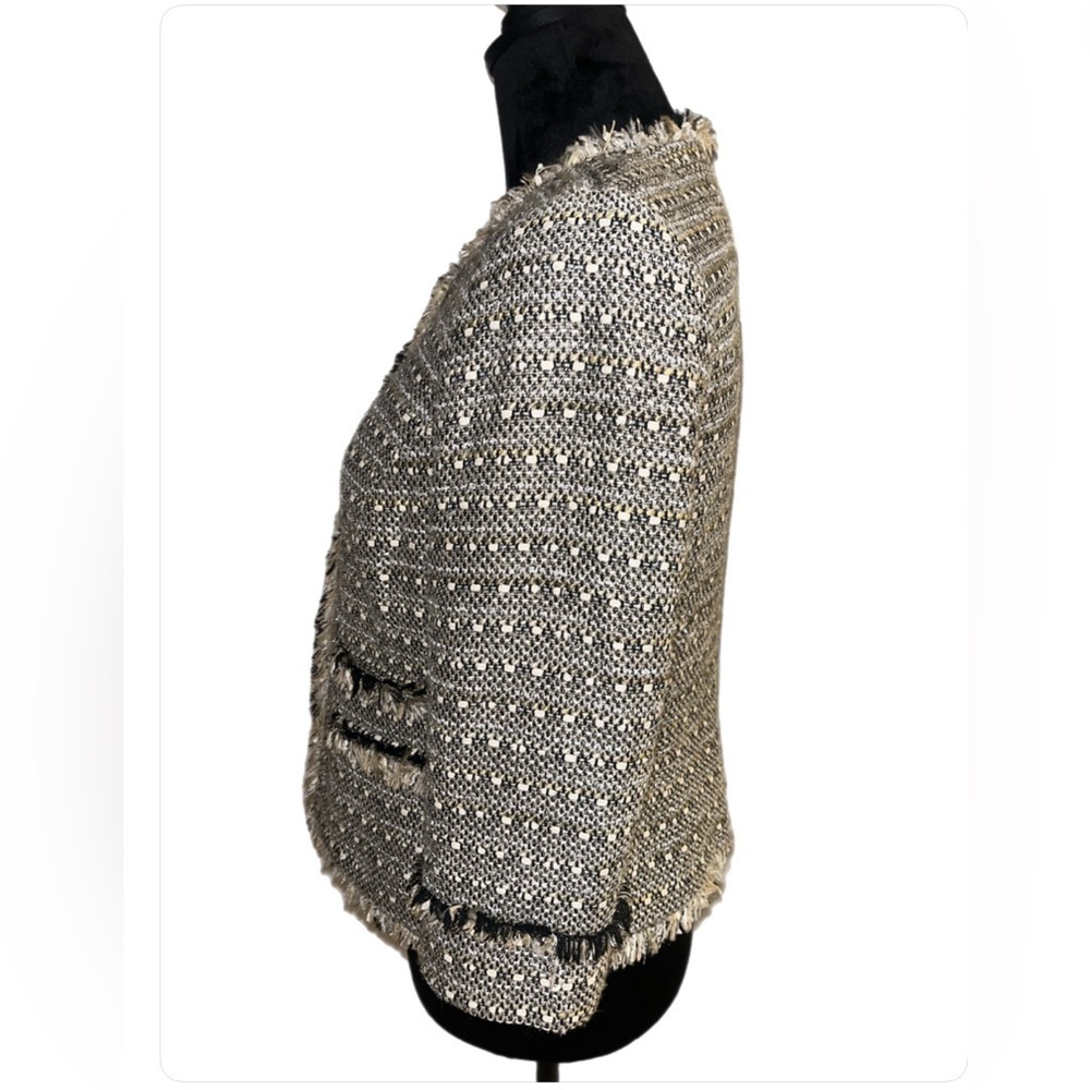 Boden Black and White Tweed Blazer - size 6 - Picture 3 of 10